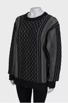 Black and White Knitted Sweater