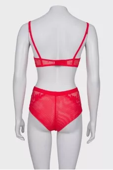 Set of underwear with flowers with a tag