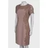 Beige dress with lace inserts