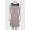 Dress with leather insert on top