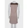 Dress with leather insert on top