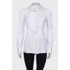 Blouse with ruffles at the collar