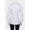 Blouse with ruffles at the collar