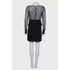 Suit with lace top and skirt, with tag