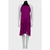 Dress with velor collar