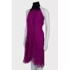 Dress with velor collar