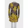 Dress with floral print and ruffles