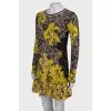 Dress with floral print and ruffles