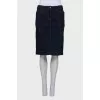 Straight fit denim skirt