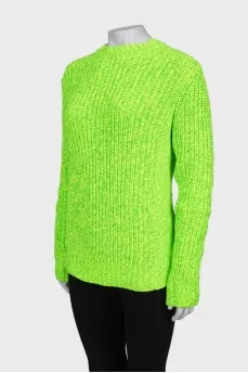 Bright green knitted sweater