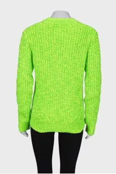 Bright green knitted sweater