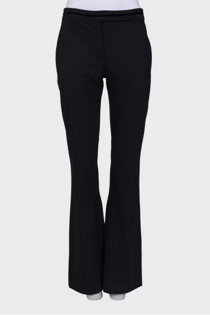 Flared trousers with velor at the waist