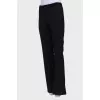 Flared trousers with velor at the waist