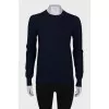 Wool sweater with elbow patches
