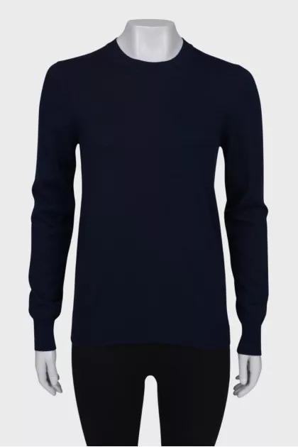 Wool sweater with elbow patches
