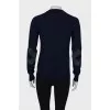 Wool sweater with elbow patches