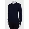 Wool sweater with elbow patches