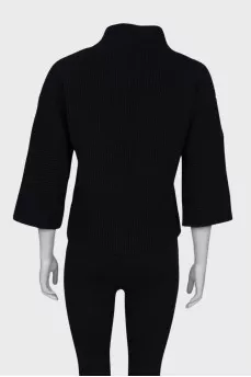 Wool sweater with patches multicolor