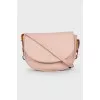 Powder colored leather bag