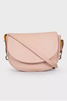Powder colored leather bag