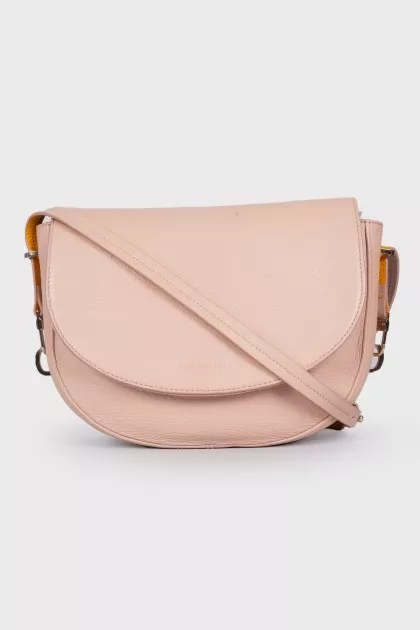 Powder colored leather bag