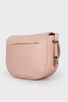 Powder colored leather bag
