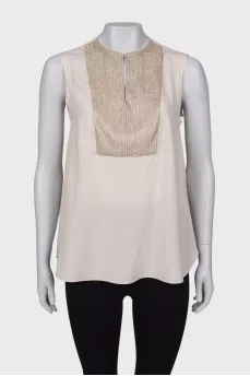 Blouse with beaded embroidery