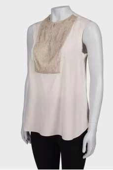 Blouse with beaded embroidery
