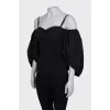 Black blouse with drape