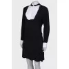 Black and white ruffle dress