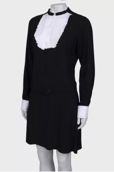 Black and white ruffle dress