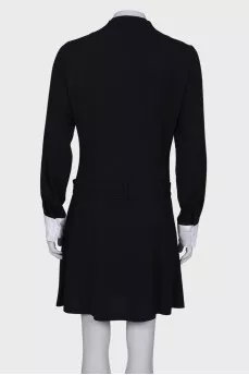Black and white ruffle dress