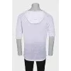 Men's linen hooded T-shirt
