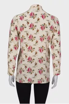 Silk blouse in floral print