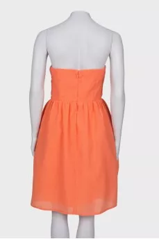 Bright-orange off shoulder dress
