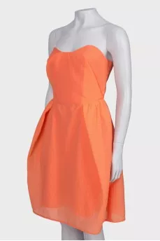Bright-orange off shoulder dress