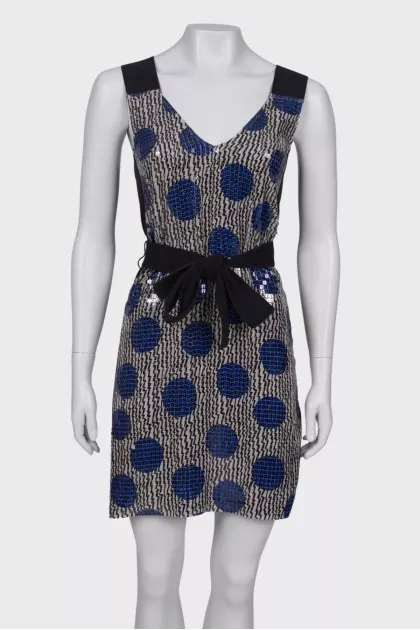 Dress with sequins on the front