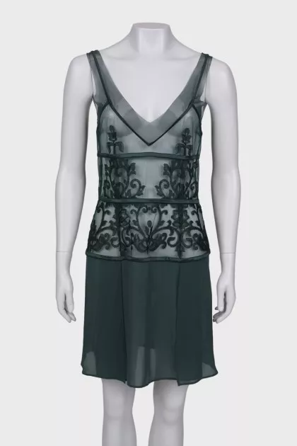 Sheer slip dress with tag