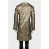 Leather golden coat with lace
