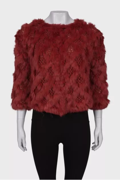 Wool jacket with fur