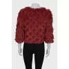 Wool jacket with fur
