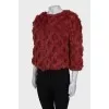 Wool jacket with fur