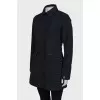 Navy blue raincoat with pockets