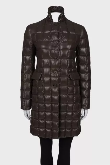 Quilted dark green coat