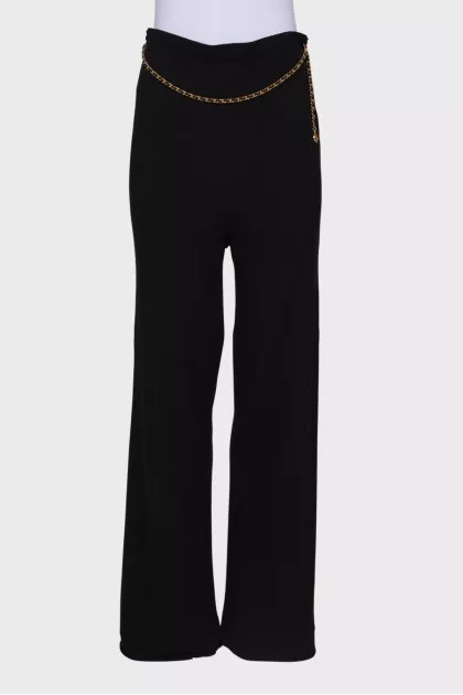 High waist trousers with chain