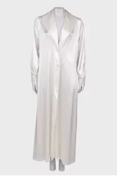 Silk dress with lace cuffs, with tag