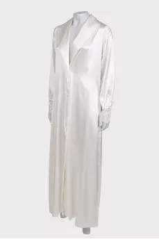 Silk dress with lace cuffs, with tag