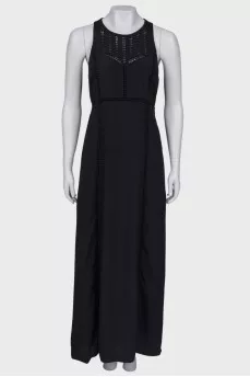 Black maxi dress with lace