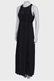 Black maxi dress with lace