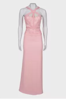 Maxi dress with lace top